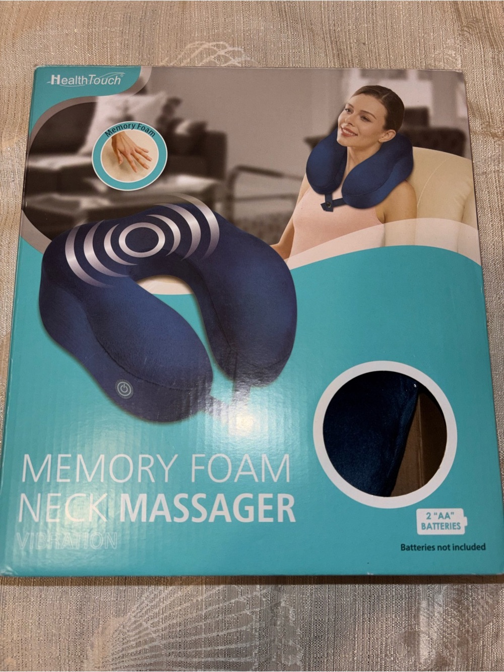 HealthTouch Navy Memory Foam Neck Massager